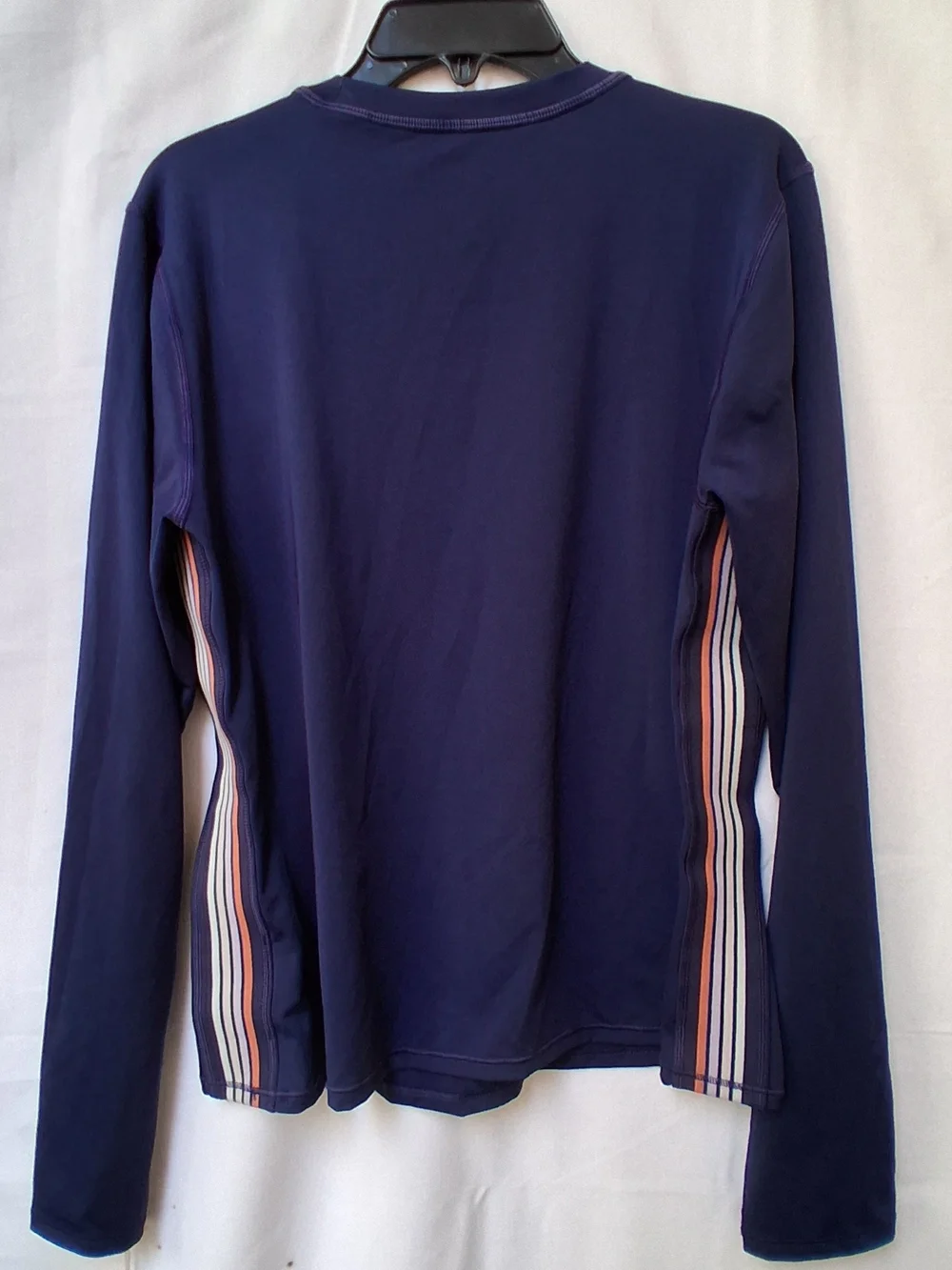 Carve Designs Kids Navy Blue Long Sleeve Rash Guard Side Stripe Swim Top M